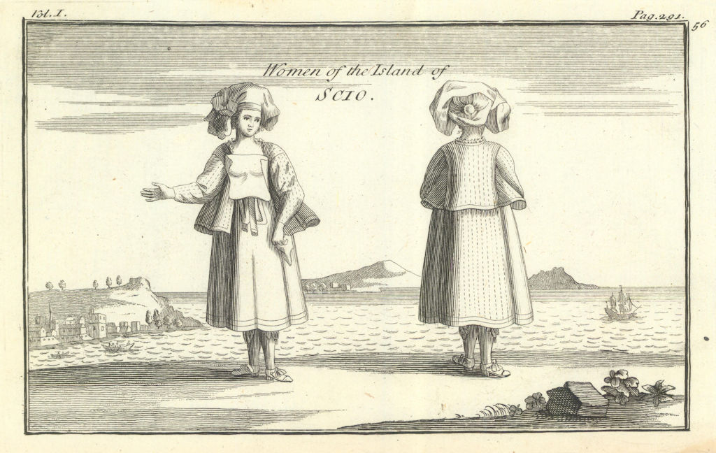 Associate Product Antique print of Women of the island of Scio (Chios), Greece. TOURNEFORT 1718