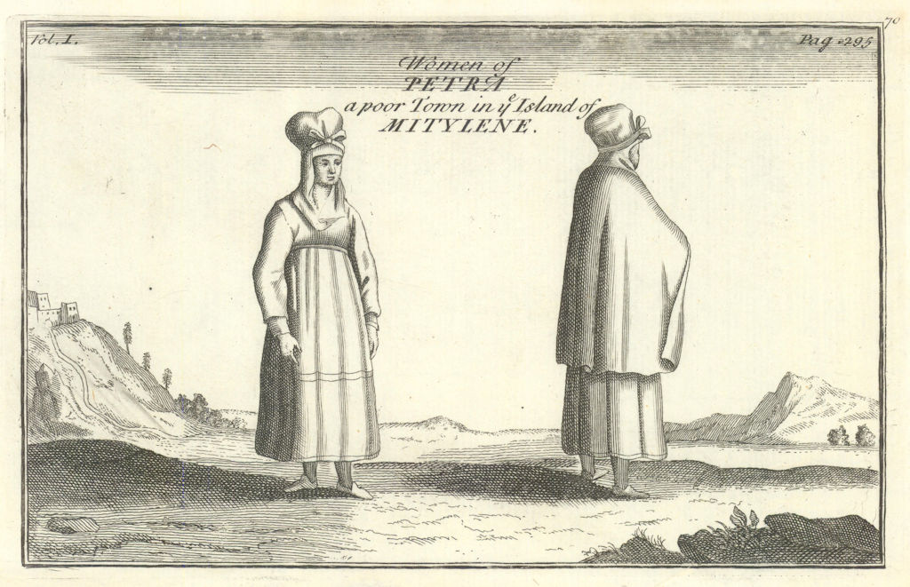 Women of Petra a [town of] Mitylene (Lesbos), Aegean, Greece. TOURNEFORT 1718