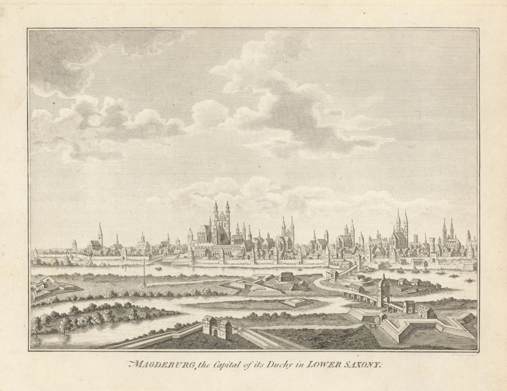 Associate Product View of Magdeburg, the Capital of its Duchy in Lower Saxony. Saxony-Anhalt 1787