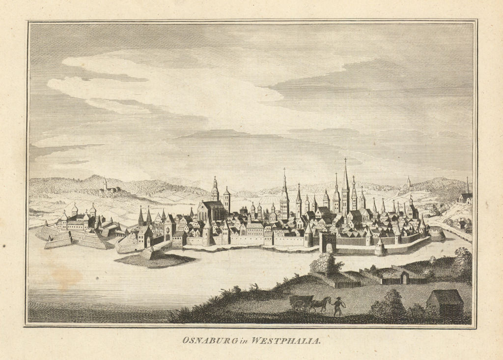 Associate Product View of Osnaburg in Westphalia. Osnabrück, Lower Saxony 1787 old antique print