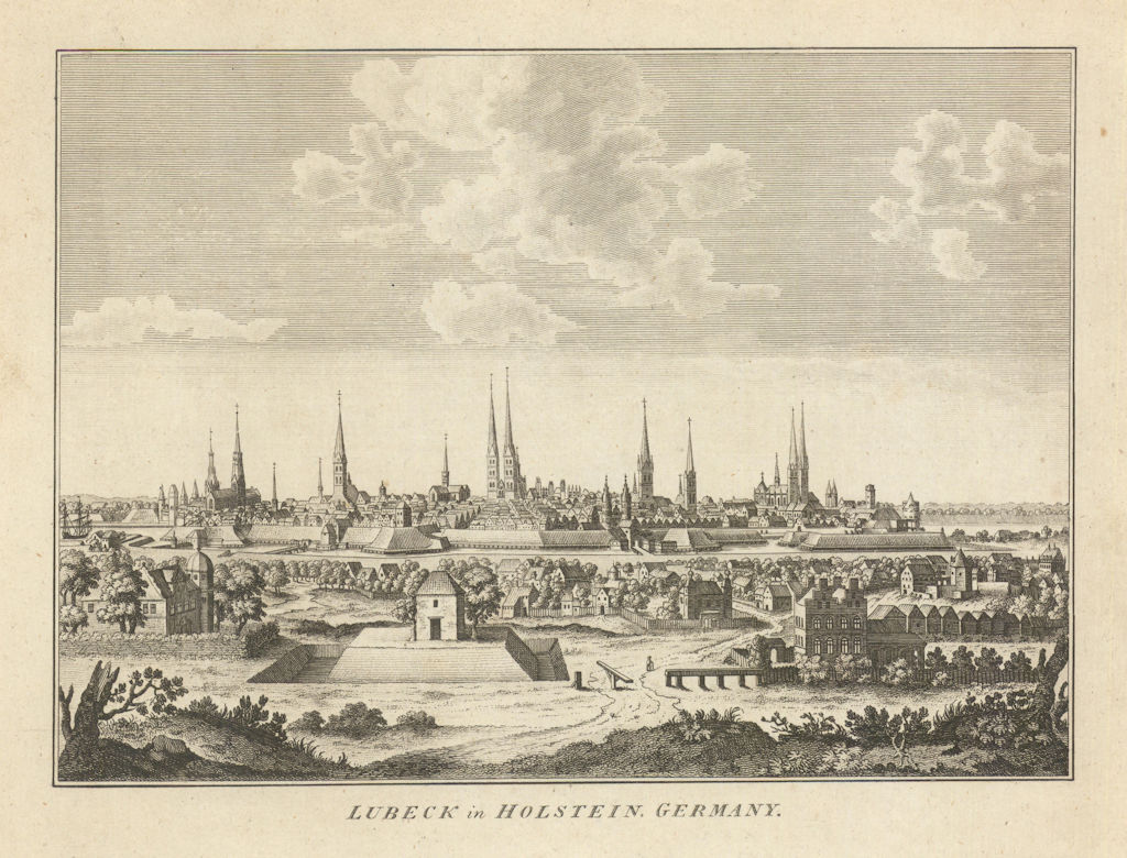 Associate Product View of Lubeck in Holstein, Germany. Lübeck 1787 old antique print picture