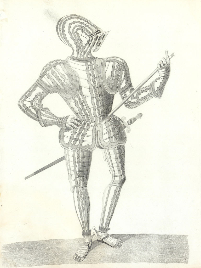 Associate Product Robert Dudley, Earl of Leicester, armed for the Tilt-yard. Jousting 1793 print