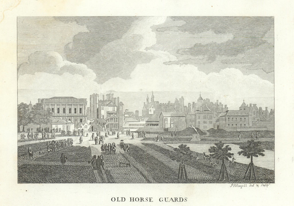 Associate Product Old Horse Guards, Whitehall 1793 antique vintage print picture