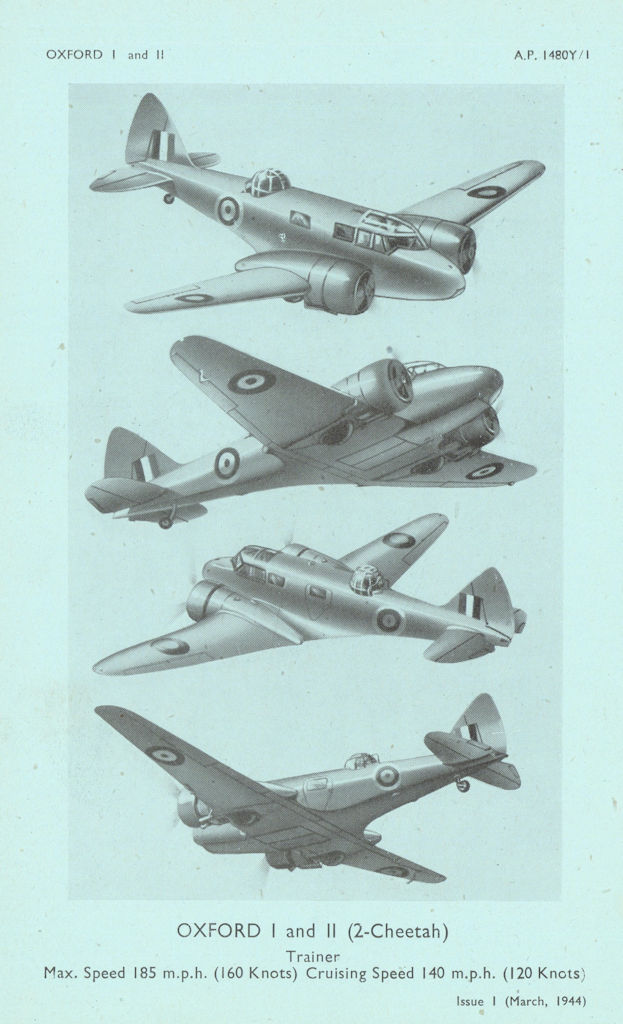 Airspeed Oxford I & II Trainer. Air Ministry aircraft recognition photos 1944