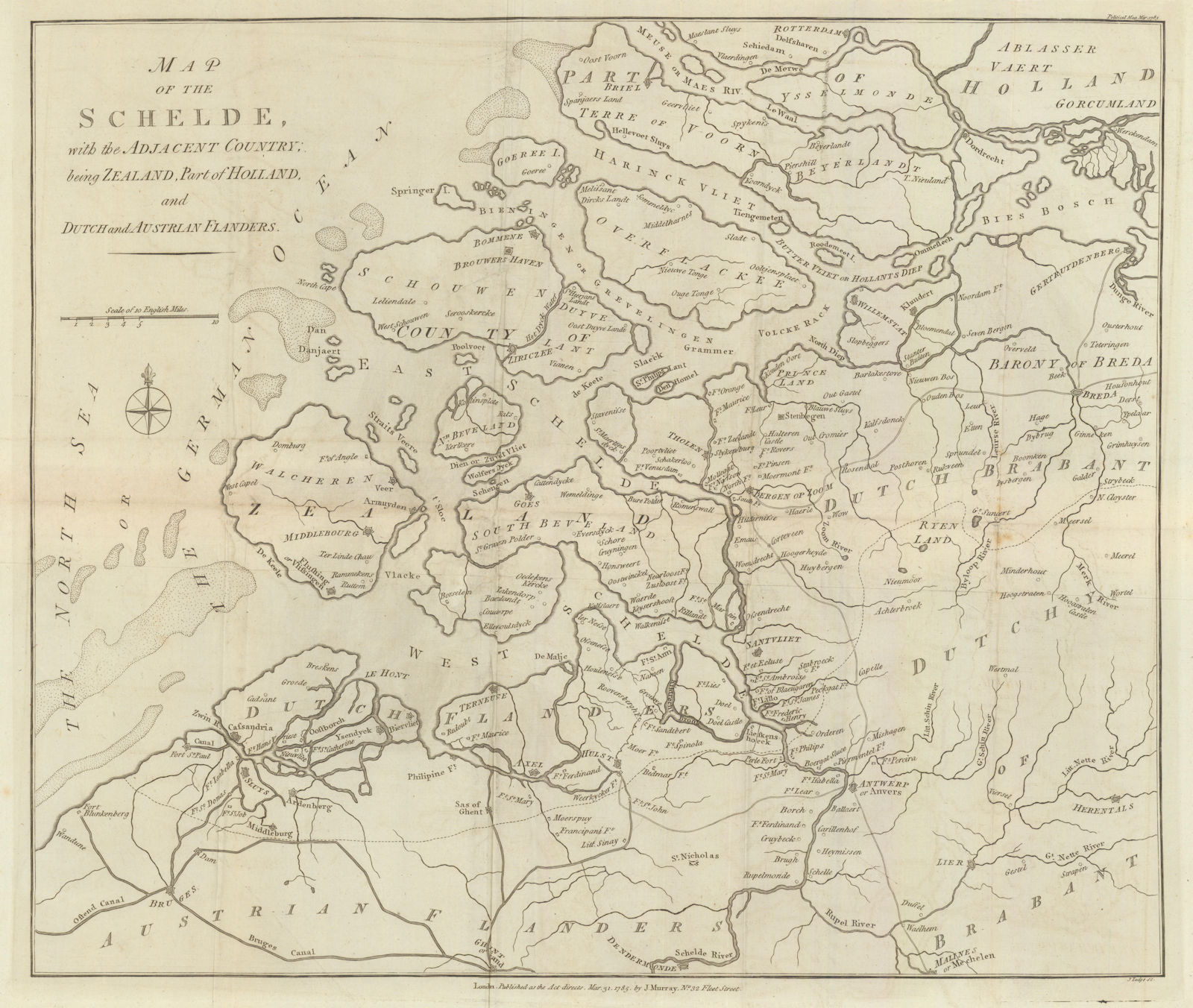 Map of the Schelde with the Adjacent Country… by John Lodge. Zeeland 1785