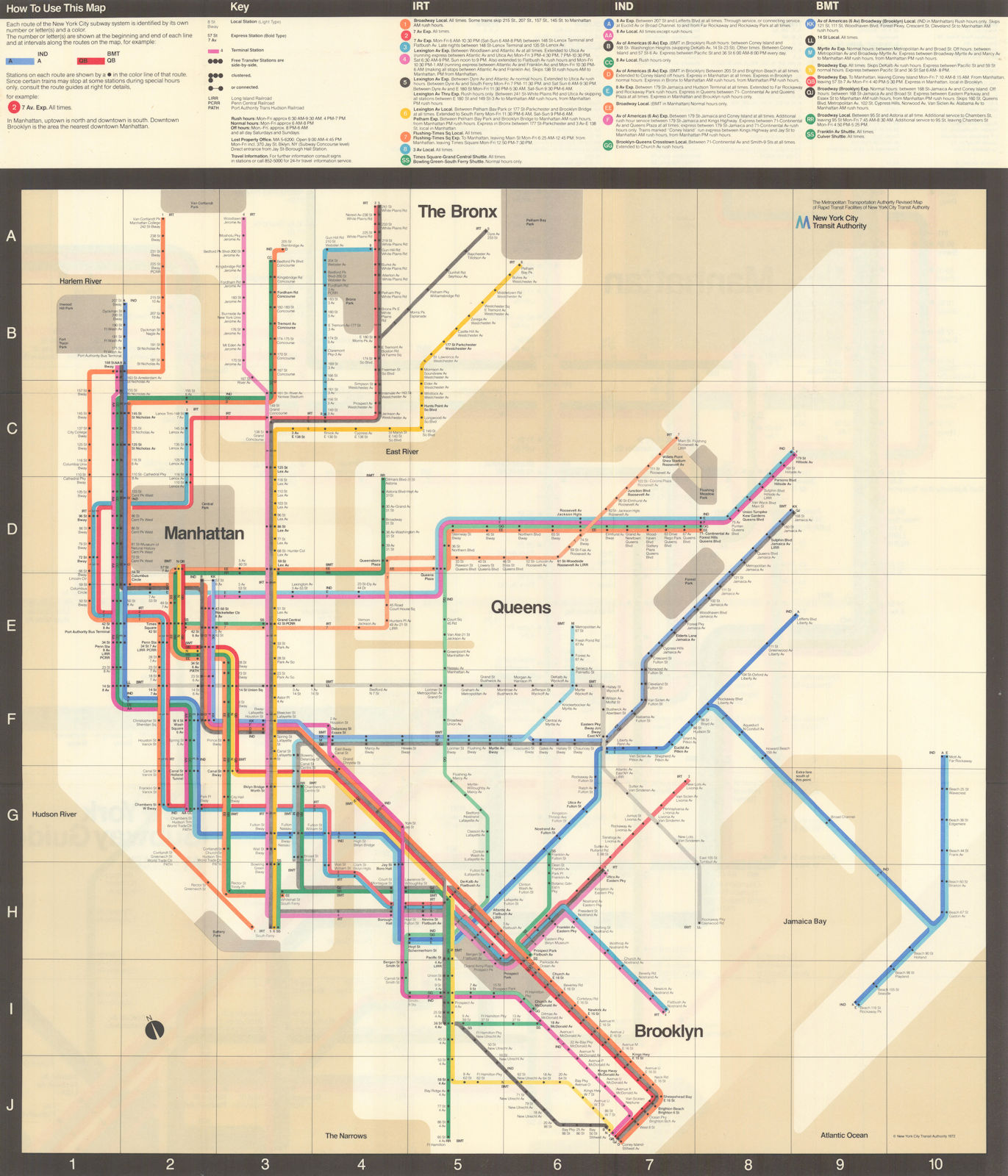 New York Subway Guide. Massimo Vignelli/New York City Transit Authority 1972 map