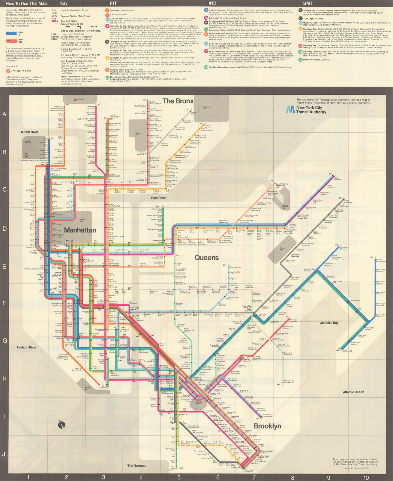 New York Subway Guide. Massimo Vignelli/New York City Transit Authority 1976 map