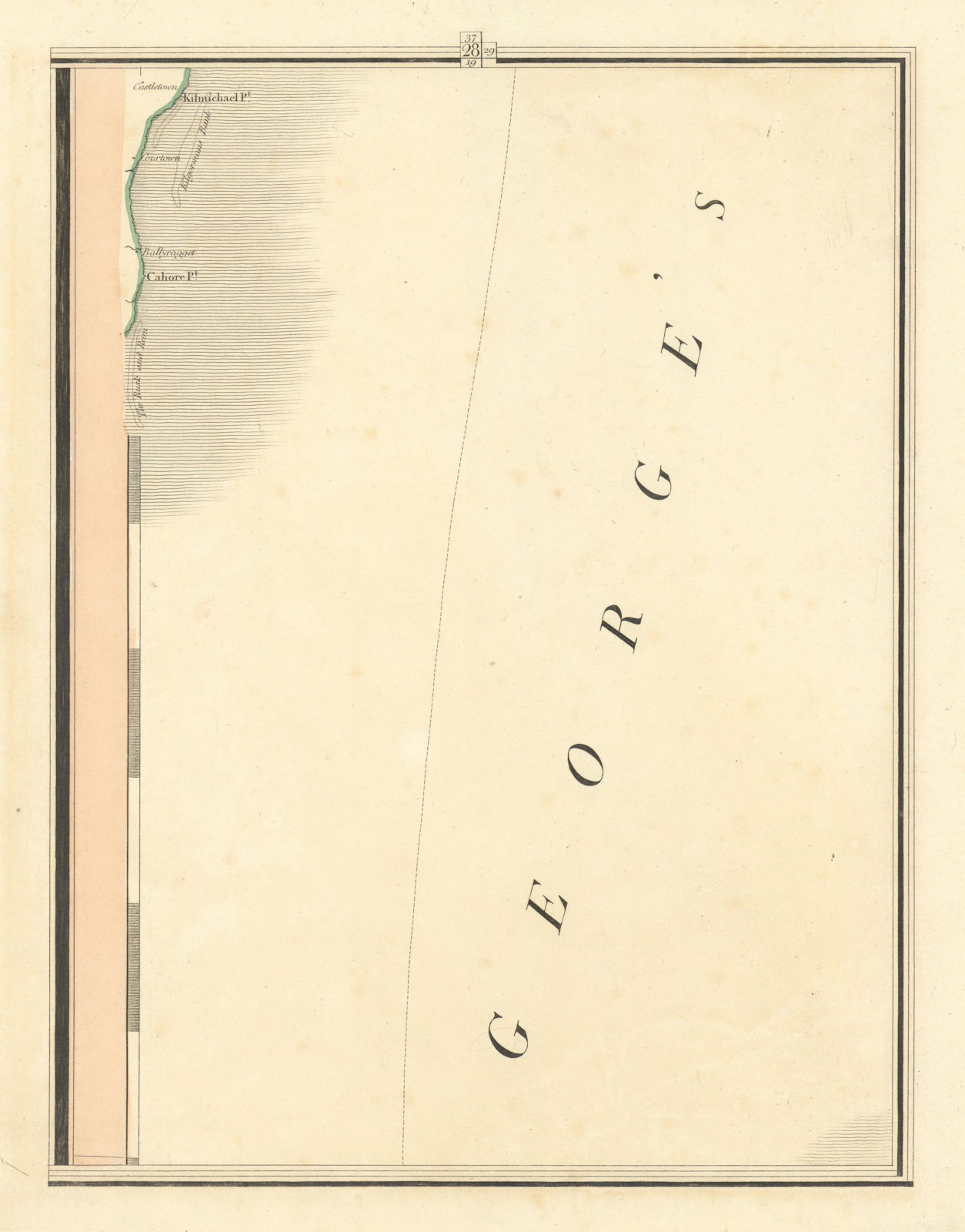 IRELAND. St George's Channel. Section 28. CARY 1824 old antique map plan chart