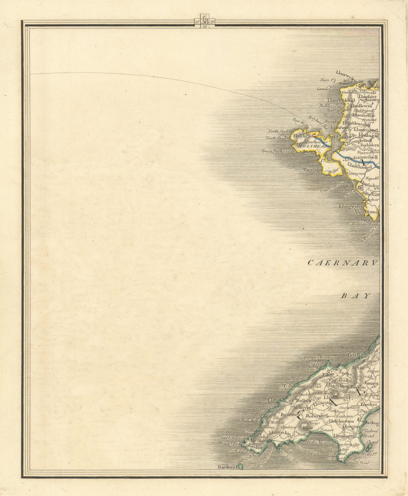 CAERNARFON BAY. Anglesey Llŷn Llyn Peninsula Holyhead Pwllheli. CARY 1824 map