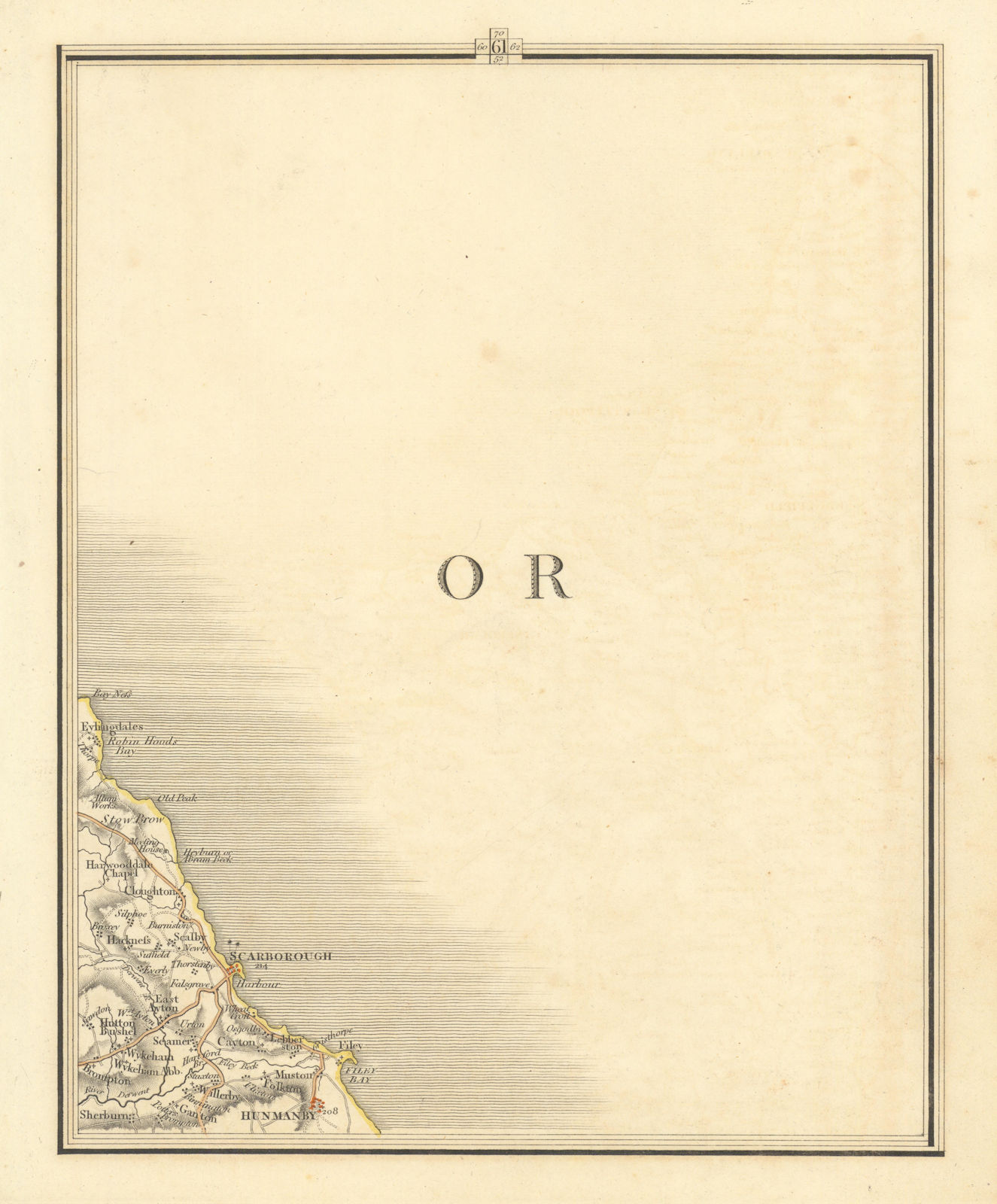 NORTH YORKSHIRE COAST.Scarborough Hunmanby Filey East Ayton Cayton.CARY 1824 map