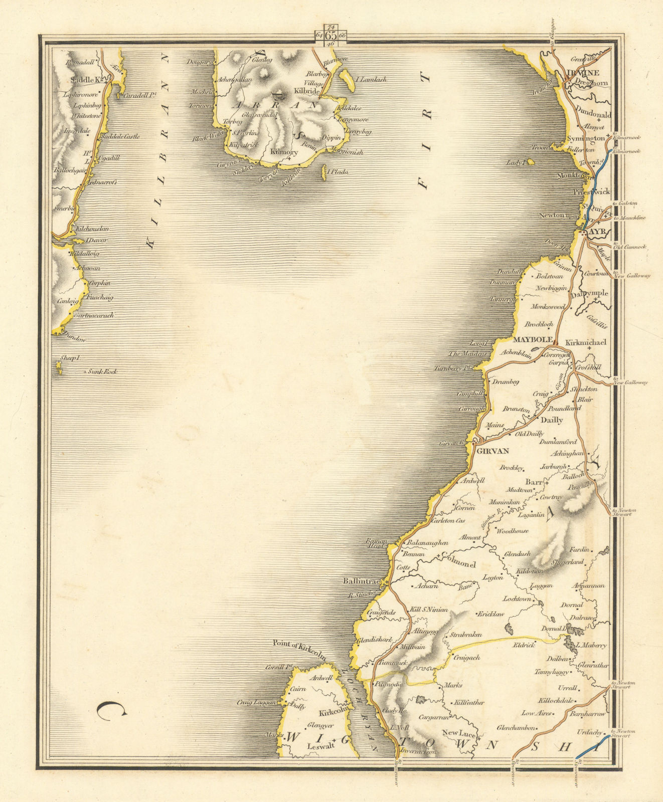 FIRTH OF CLYDE. Ayrshire Wigtonshire Ayr Stranraer Wigton. CARY 1824 old map