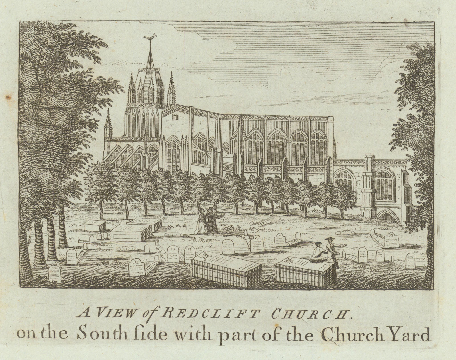 Redclift Church… with part of the church yard. St Mary Redcliffe, Bristol 1789