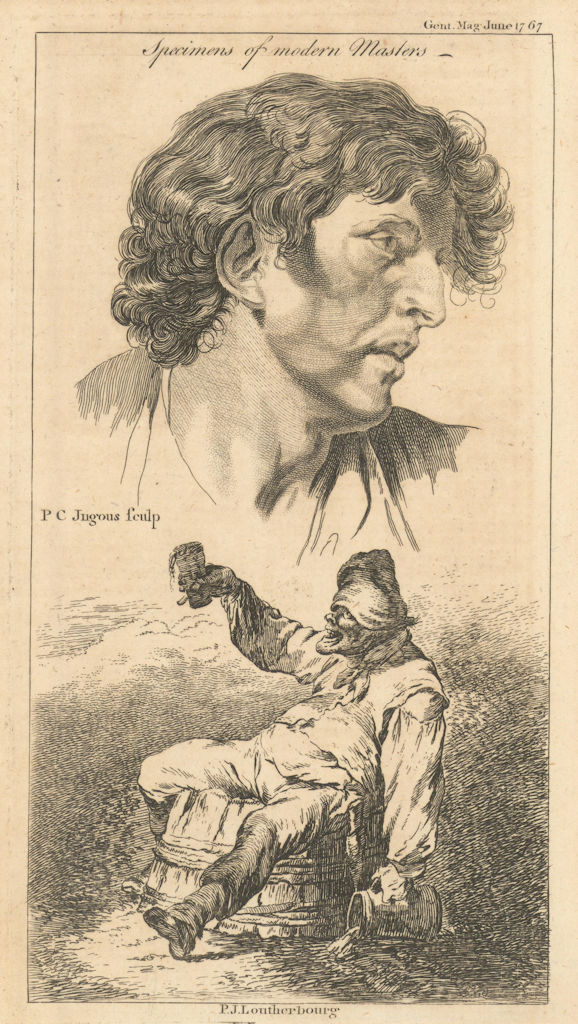 A head of a Man by Ingouf/Jugous. A Boor carousing by de Loutherbourg 1767