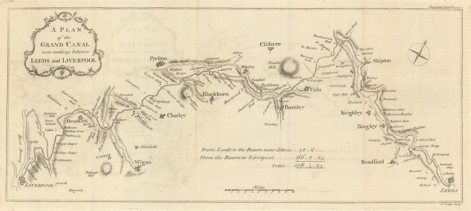A Plan of the Grand Canal now making between Leeds and Liverpool. LODGE 1772 map