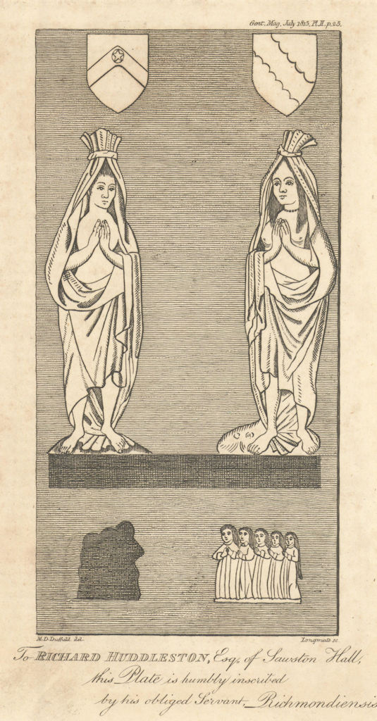 Monumental Brass inscribed "De Talbot", Sawston church, Cambridgeshire 1815