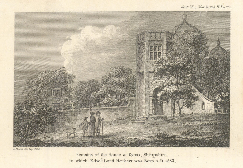 Remains of Eyton-on-Severn Hall, Shropshire. Edward Herbert birthplace 1816