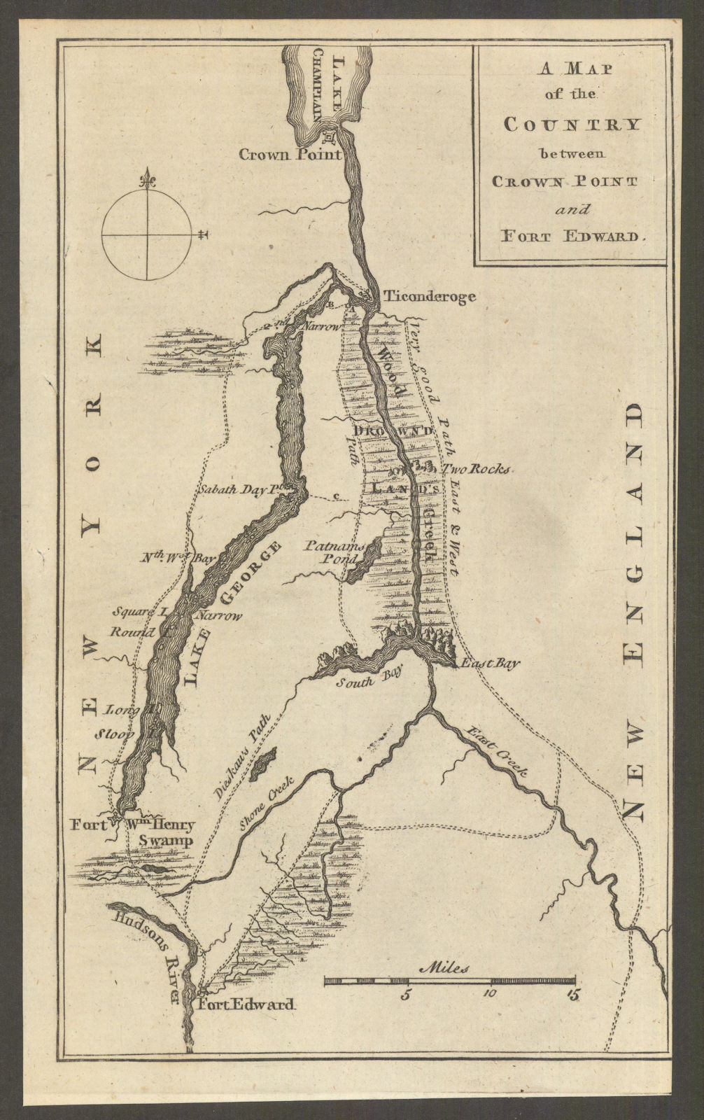 The country between Crown Point & Fort Edward. New York state Gents Mag 1759 map