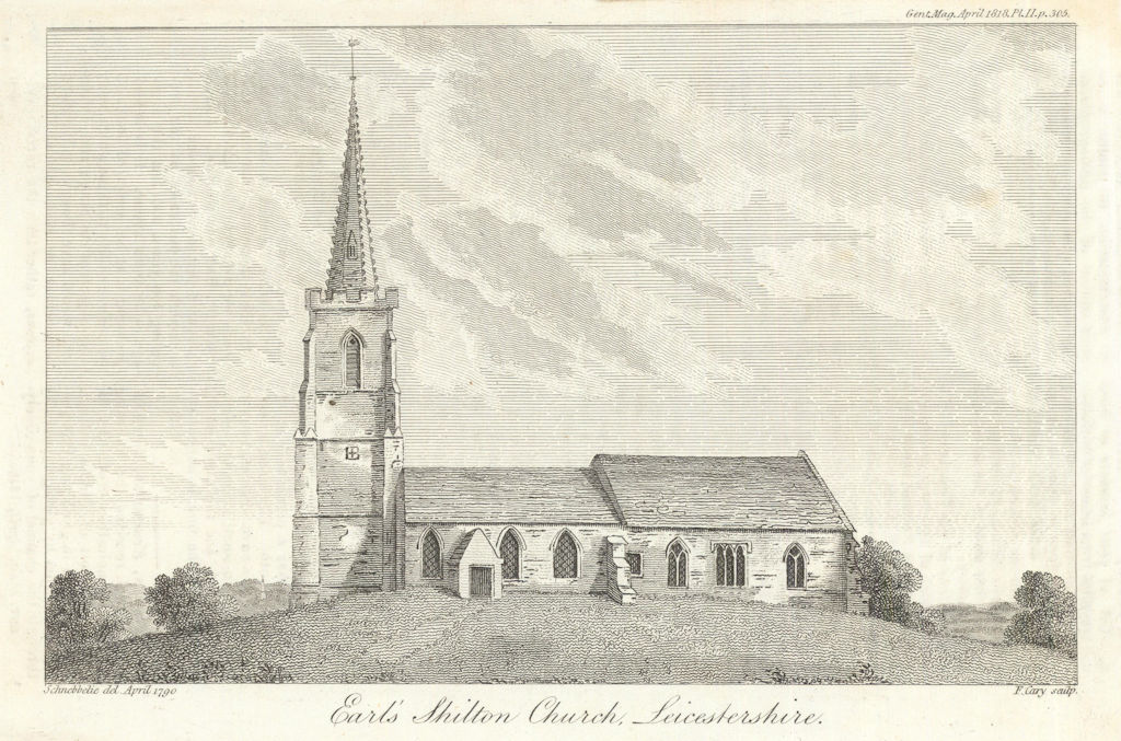 St. Simon & St. Jude Church, Earl Shilton, Leicestershire. Gent's Magazine 1818