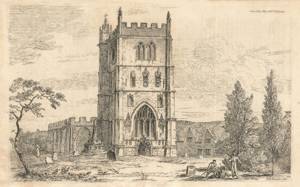 St. Mary the Virgin church, Bradford Abbas, Dorset. Gentleman's Magazine 1818