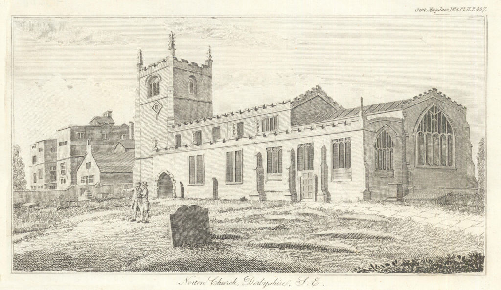 St. James church, Norton, Sheffield. Gentleman's Magazine 1818 old print