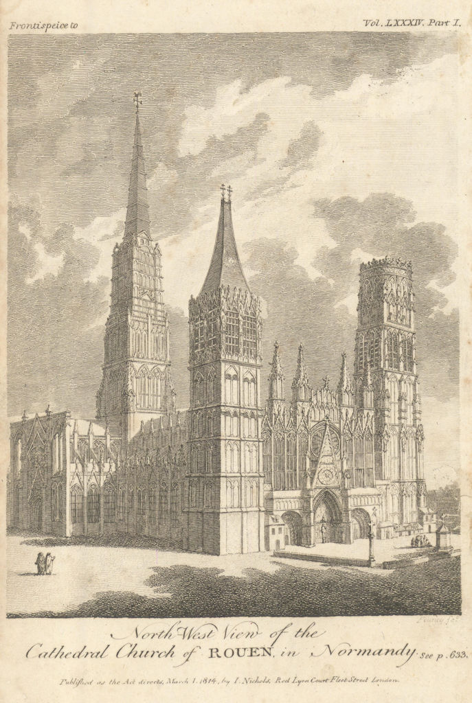 Cathédrale Notre-Dame de l'Assomption de Rouen, Seine-Maritime, Normandy 1814