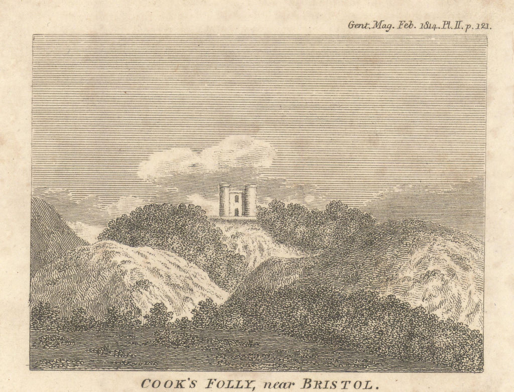 Cook’s Folly, Bristol. Gentleman's Magazine 1814 old antique print picture