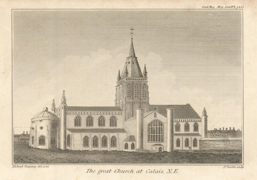 Église Notre-Dame de Calais, Pas-de-Calais, France. Gentleman's Magazine 1814