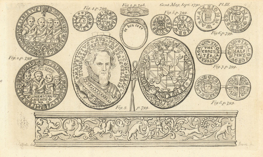 8 Brothers of the House of Saxony. Prince Maurice of Nassau. Gent's Mag 1790