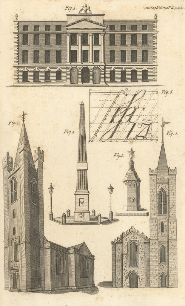 Dublin Public Buildings. Stamp-office. St. Michael's & St. Audoen's Church 1790