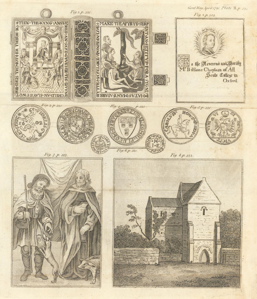 Queen Elizabeth's Manual. John Dryden. St. Anthony. Hinton Abbey, Somerset 1791