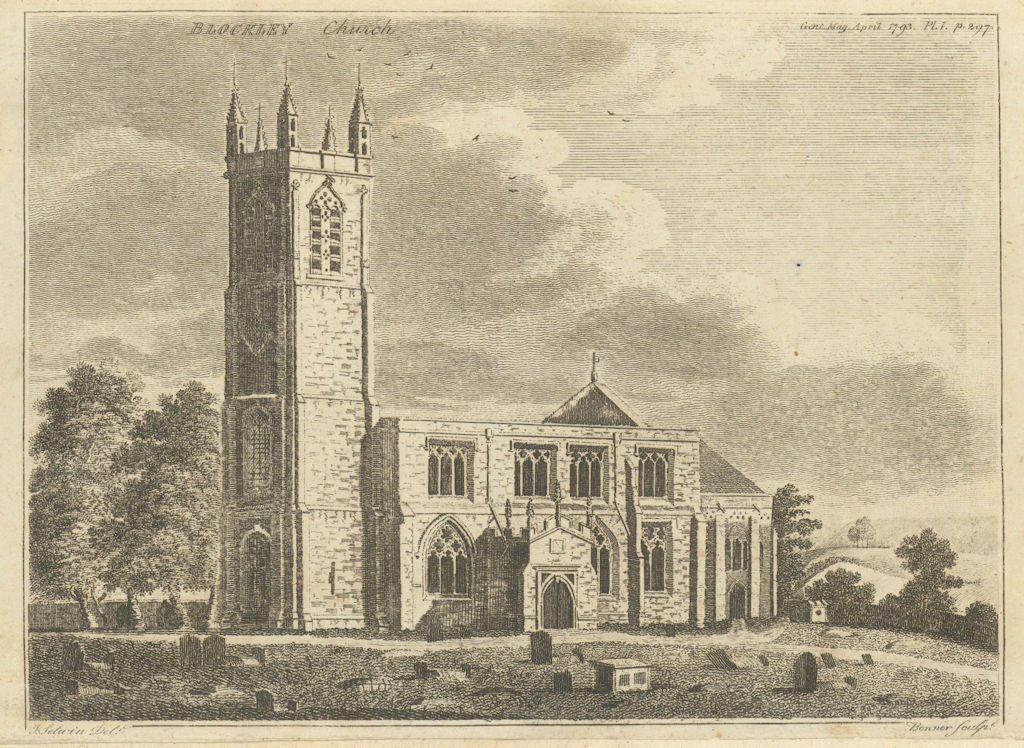 Church of St Peter and St Paul, Blockley, Gloucestershire. Gent's Mag 1793