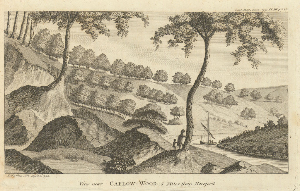 Landslip in Caplow (Capler) Wood, near Fownhope, Herefordshire. River Wye 1793