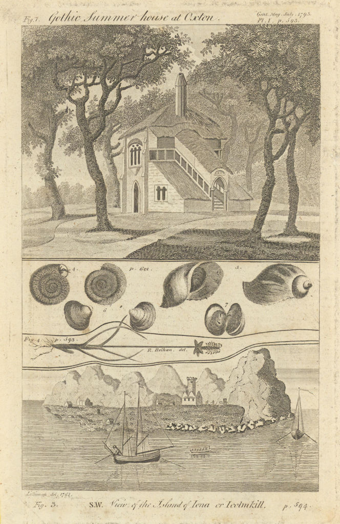 John Swete’s Gothic Summer House, Oxton, Devon. Island of Iona, Scotland 1793