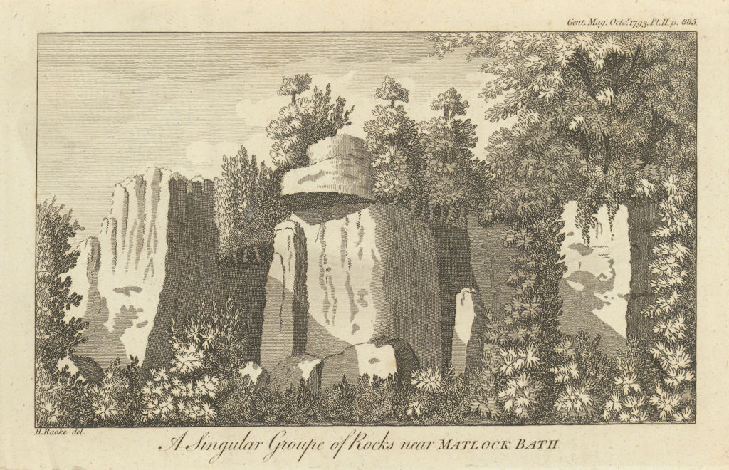 A singular groupe of Rocks, near Matlock Bath, Derbyshire. Gent's Mag 1793