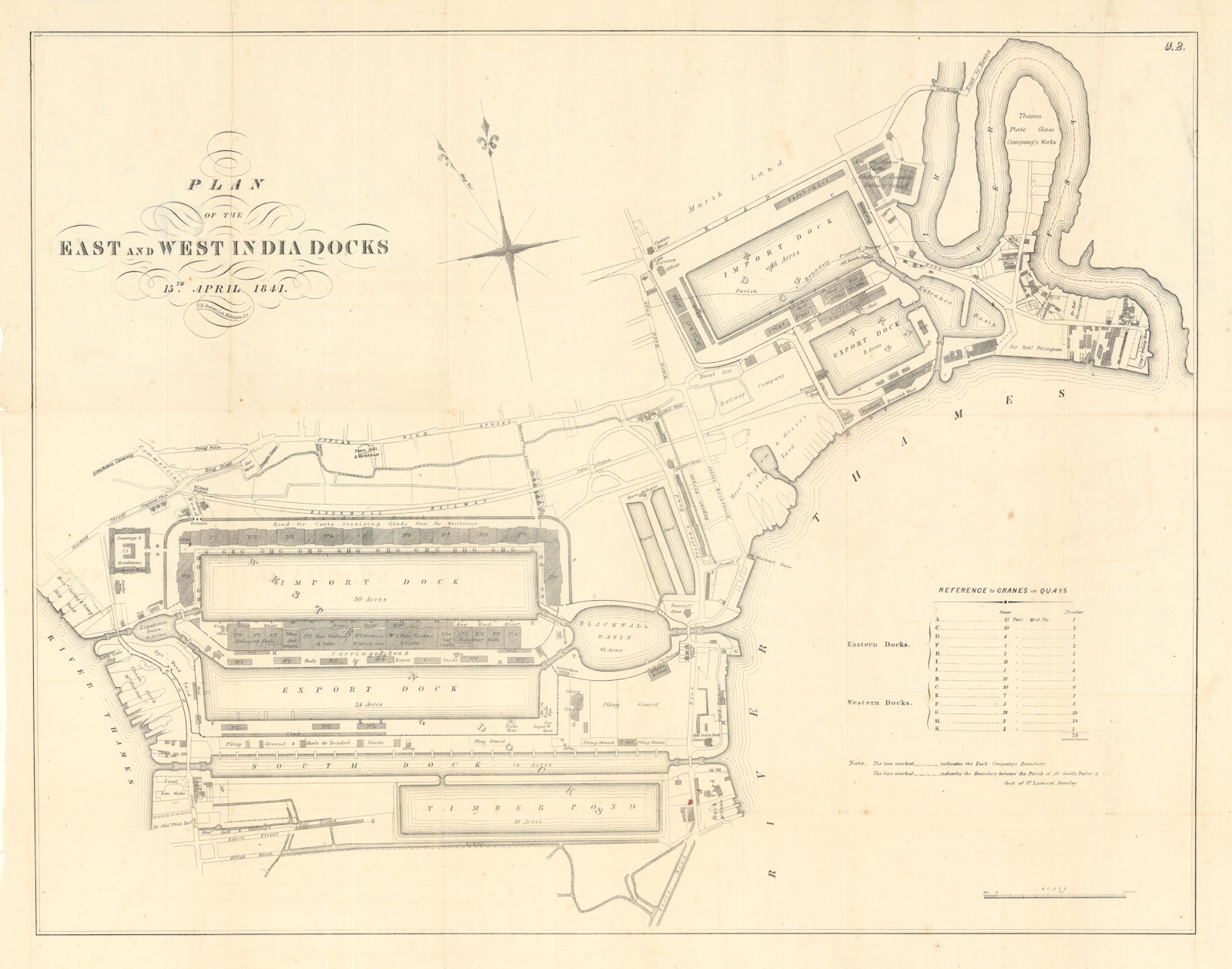 Plan of the East and West India Docks, by Curtis B. Graham. 15 April 1841 map