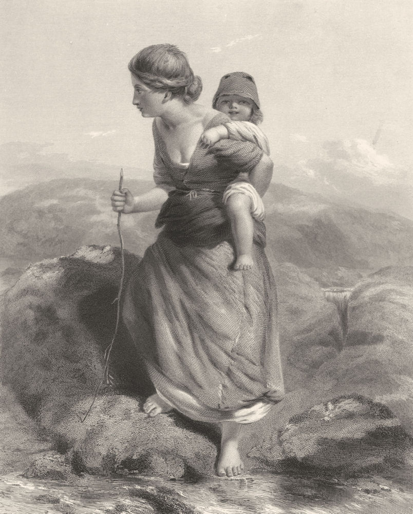 CHILDREN. The Mountaineer c1870 old antique vintage print picture