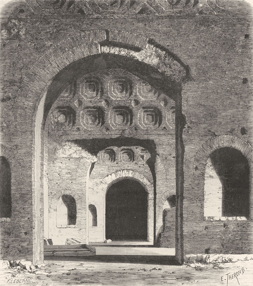 ROME. Basilica of Constantine 1872 old antique vintage print picture