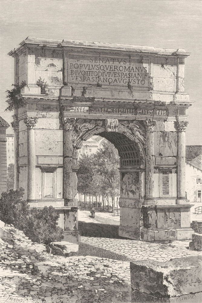 ROME. Arch of Titus 1872 old antique vintage print picture