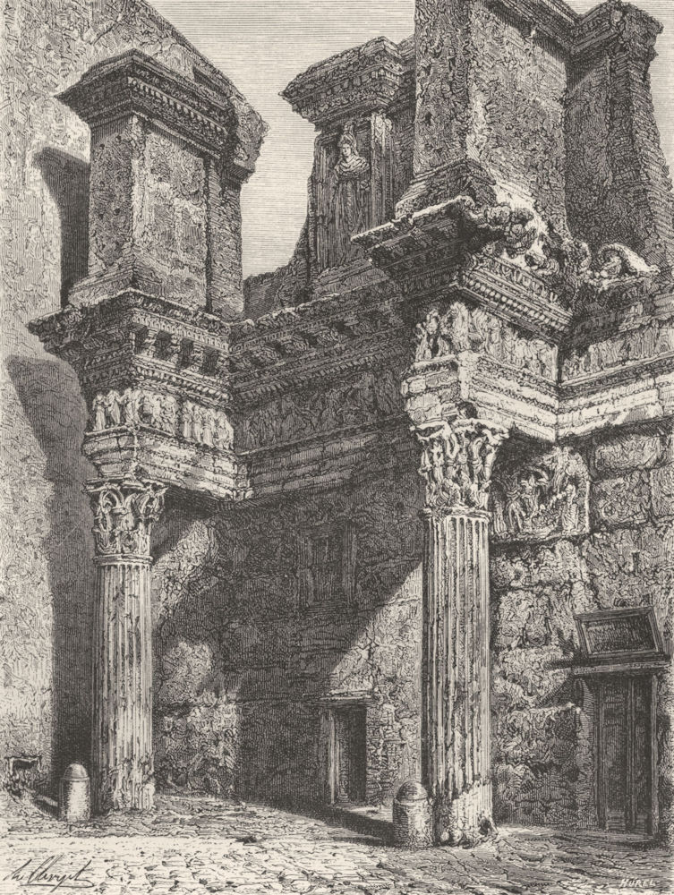 ROME. Forum Transitorium, or of Nerva 1872 old antique vintage print picture