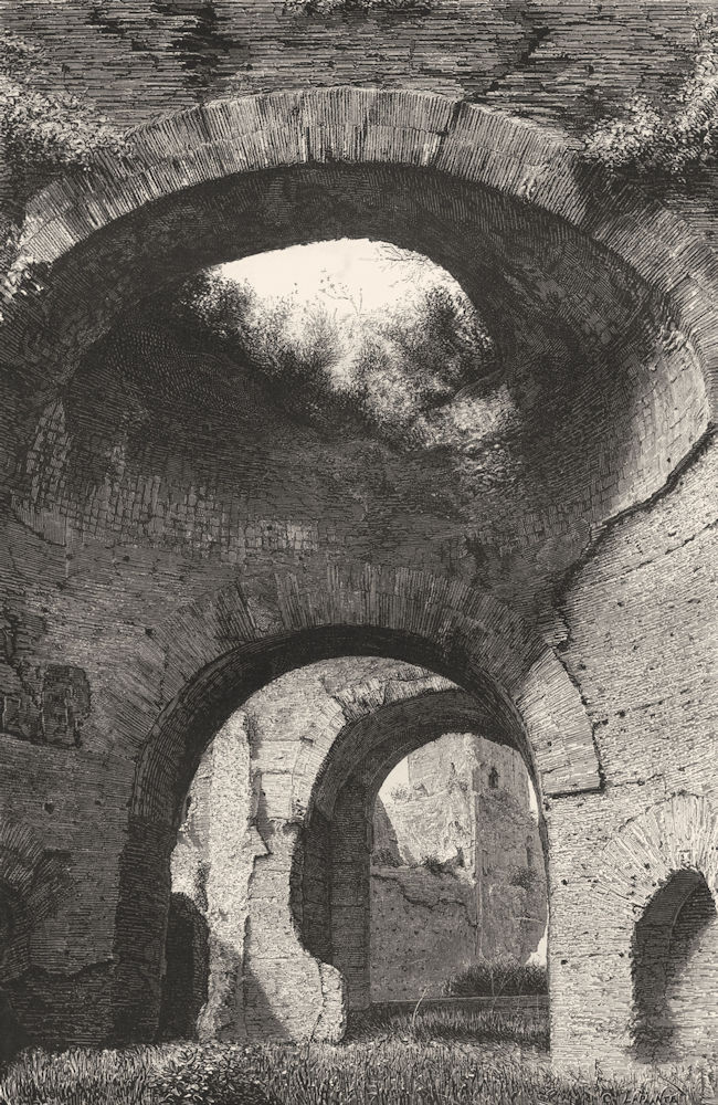 ROME. Caldarium of Baths Caracalla 1872 old antique vintage print picture