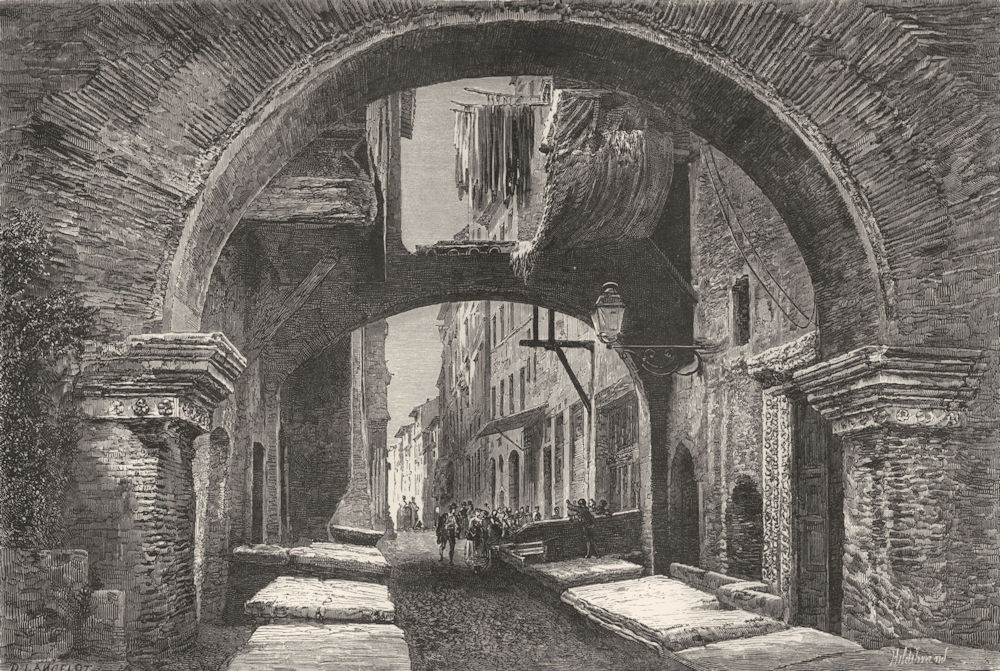 ROME. Pescheria Vecchia 1872 old antique vintage print picture