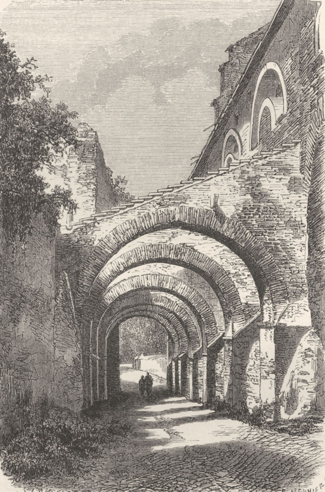 ROME. San Giovanni E Paolo arches, from Coelia 1872 old antique print picture