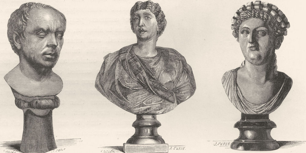 Associate Product ROME. Marius; Messalina; Agrippina, daughter of Drusus 1872 old antique print