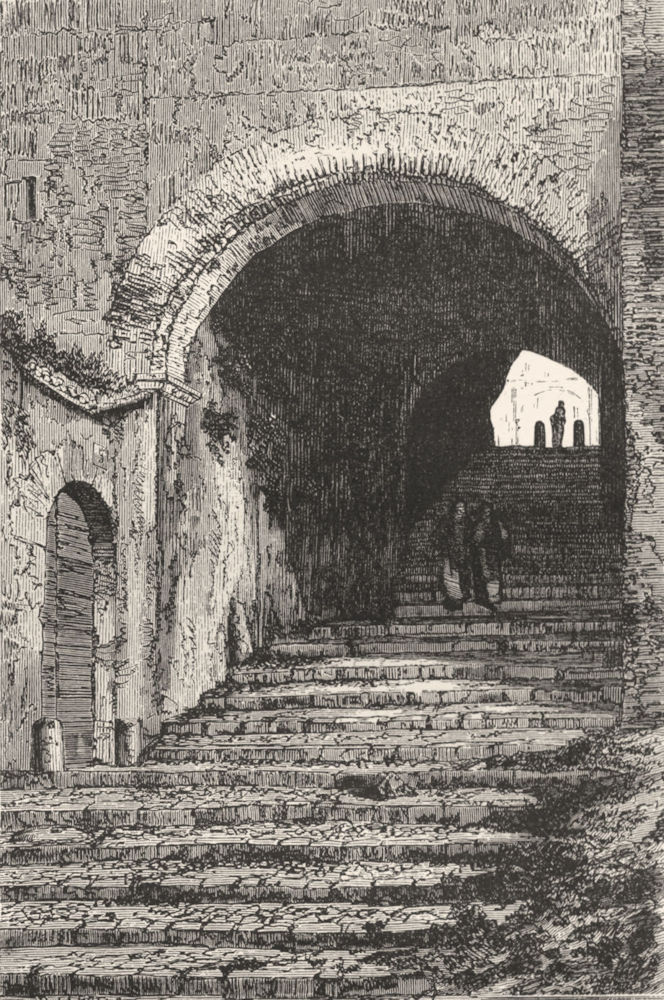 ROME. Vaulted Passage, Lucrezia Borgia's palace 1872 old antique print picture