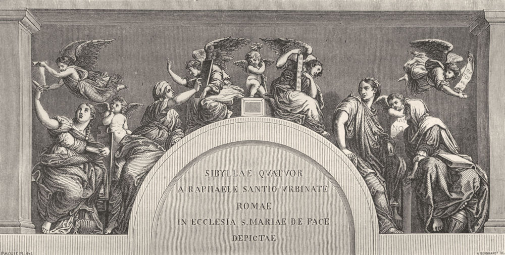 ROME. Sibyls of Raphael 1872 old antique vintage print picture