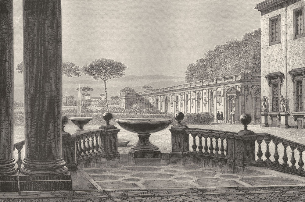 ROME. View from Portico of Academy 1872 old antique vintage print picture
