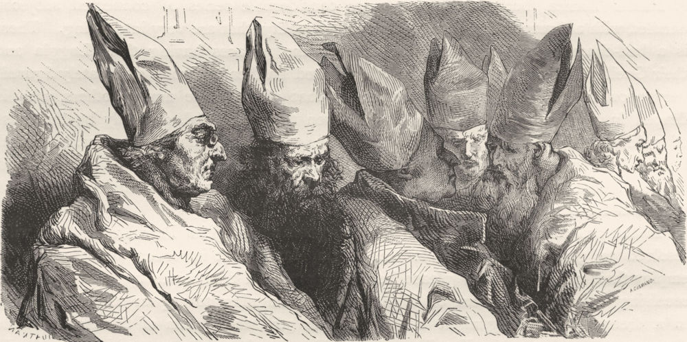ROME. Oriental Bishops with long beards  1872 old antique print picture