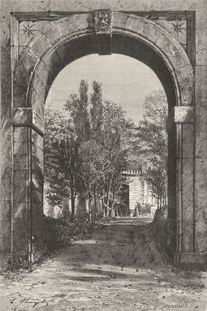 Associate Product ROME. Arch of Acqua Felice, Tiburtine gate 1872 old antique print picture