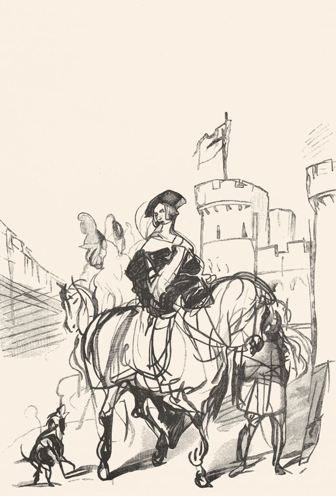 BERKS. Sketch, Windsor Castle-Landseer c1880 old antique vintage print picture