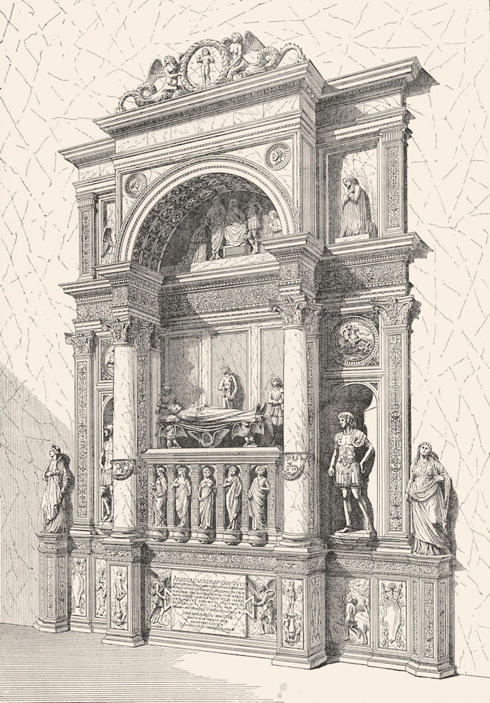 VENICE. Doge Vendramin tomb, San Giovanni-Leopardi 1880 old antique print